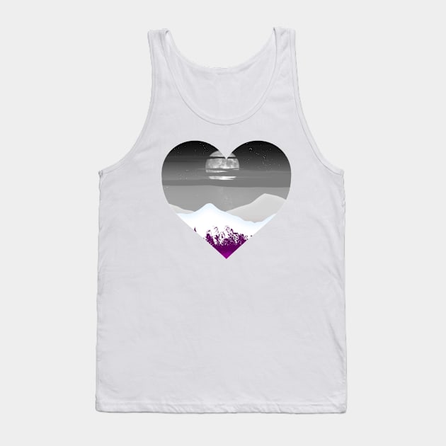 Asexual mountainscape subtle heart Tank Top by designedbyeliza